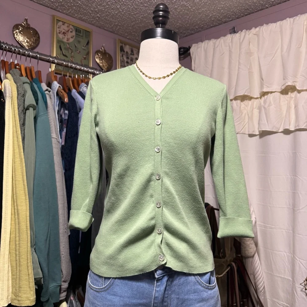 Eddie Bauer Light Green Women's Cardigan‎